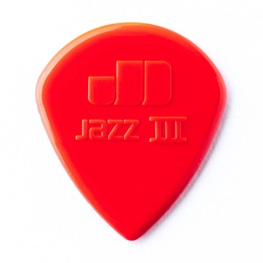 Dunlop Jazz III Nylon Red 1.38mm - front of pick